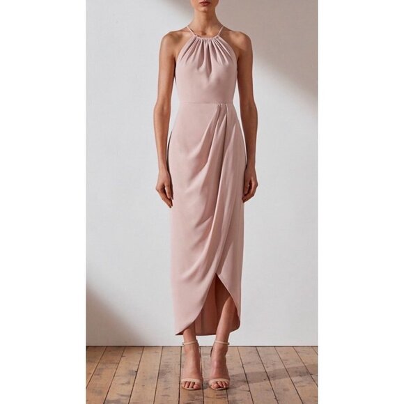 Shona Joy Core High Neck Dress Pink Womens Size 8 - Picture 2 of 16